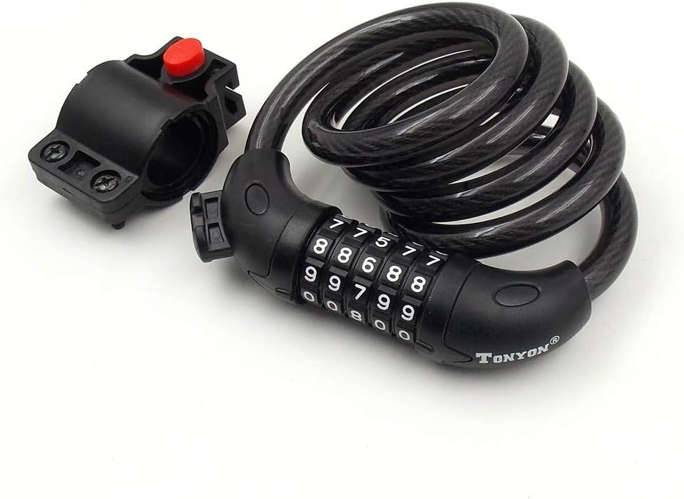 TONYON 5-Digit bicycle lock password bike anti-theft cable Coded Combination SJ008