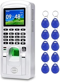 Employee Time Clock, Fingerprint Access Control TCP / IP Biometric Time and Attendance System Machine Employee Sign-in Recorder 2.4 Inches Office Punch Clock, Fingerprint Attendance ( Color : Silver )