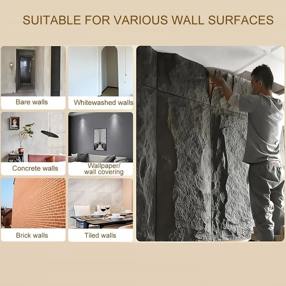 Paneles de pared 3D con efecto piedra,Materiales de revestimiento de parede