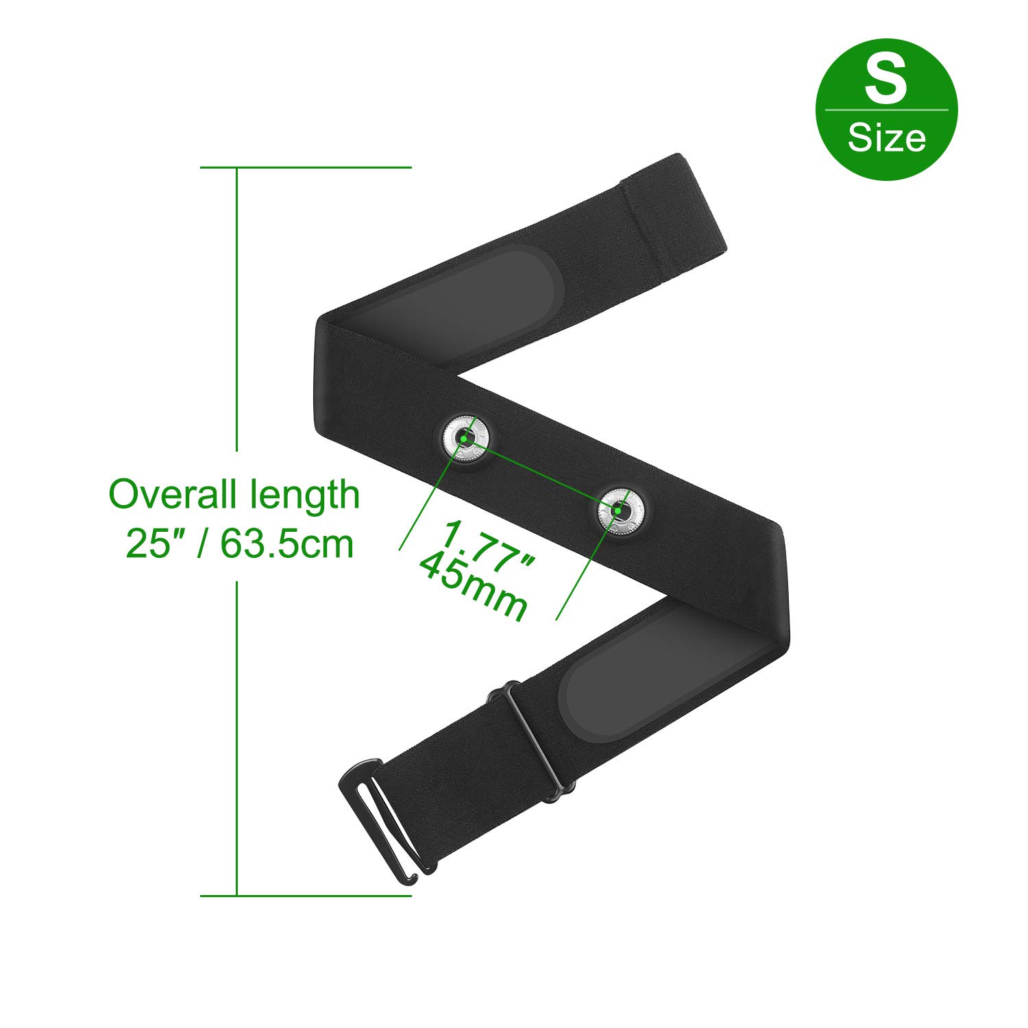 CooSpo Heart Rate Chest Strap Replacement Belt Adjustable Elastic Band 25"