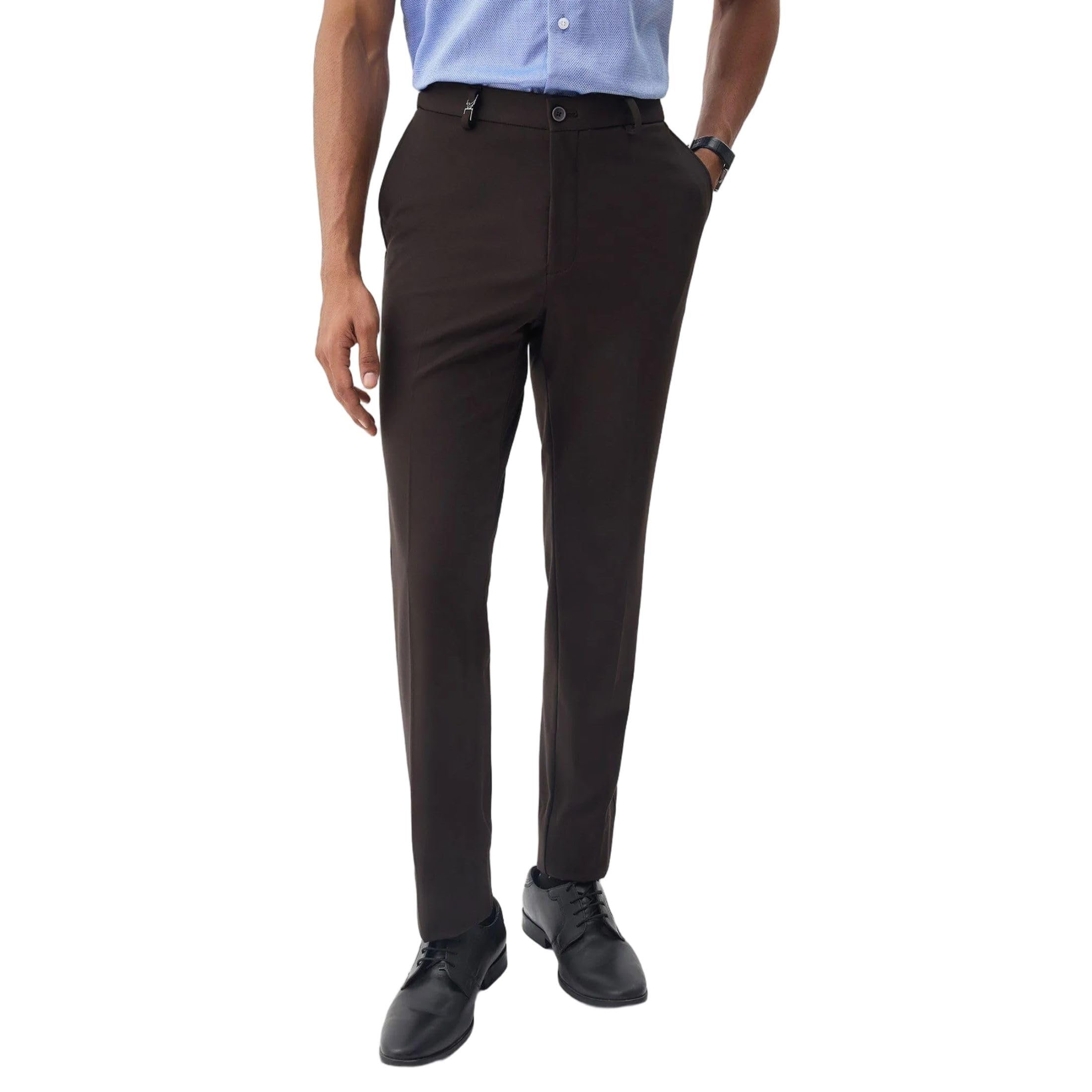 blackberrys Men's Solid Grey Slim-Fit Trousers |Smart Casual Wear-picture-16