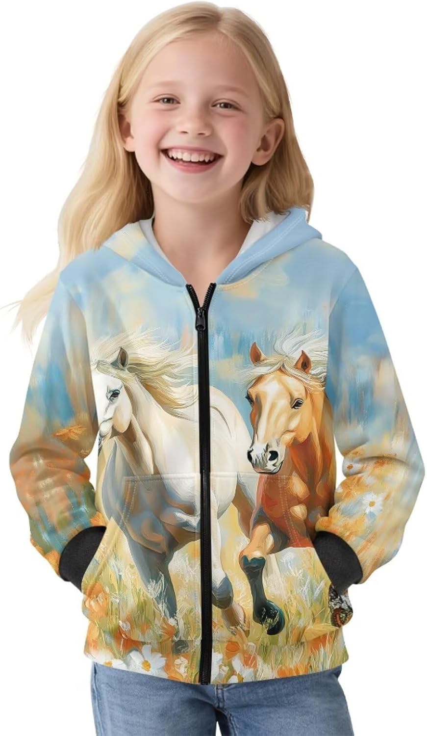 Girl Full Zip Sweatshirt Kids‘girls' Fashion Hoodies & Sweatshirts Fleece Jacket