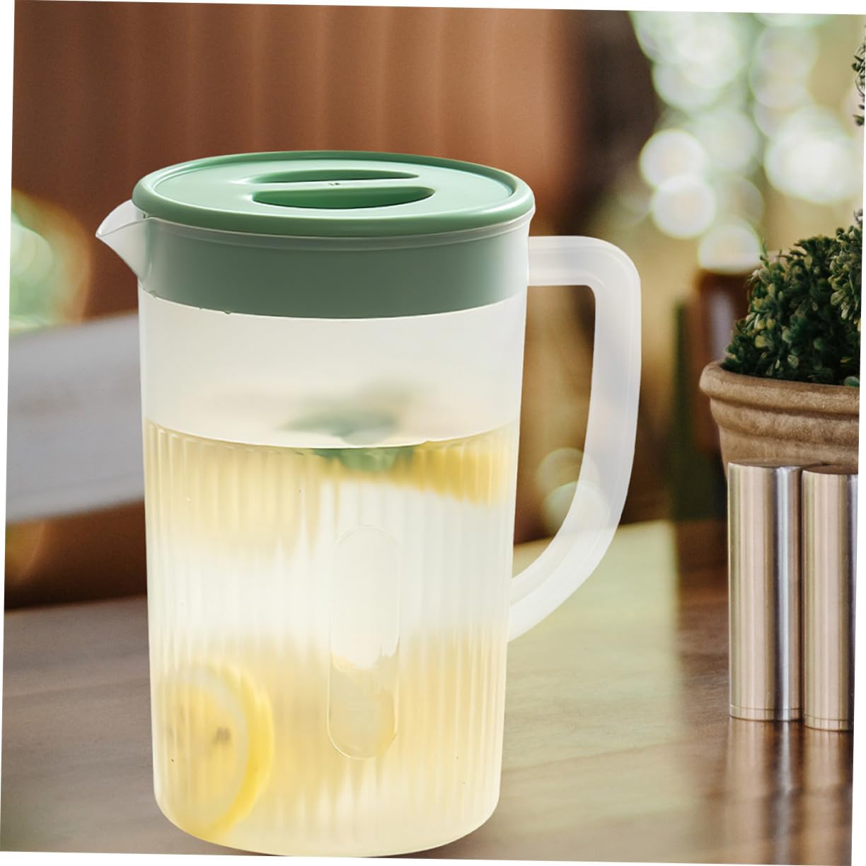Garneck 2 piezas Jarra de Agua Grande con Tapa Resistente al Calor para Nevera y Bebidas Frías Limonada y Café Helado Casa y Oficina