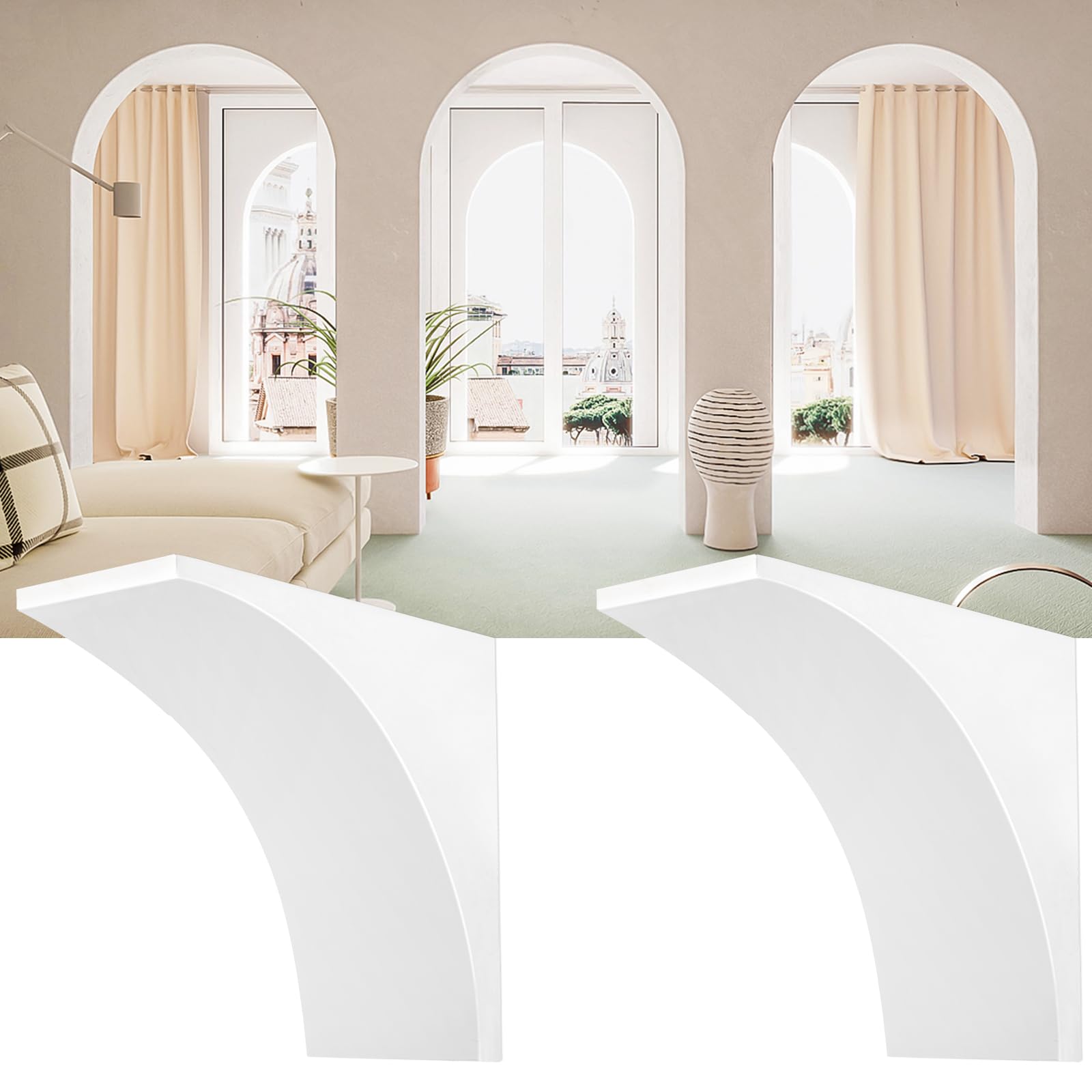 Photo 1 of UNIFAMILY Doorway Arch Kit, 2 Pcs, 8.5" x 5" Gypsum Drywall
