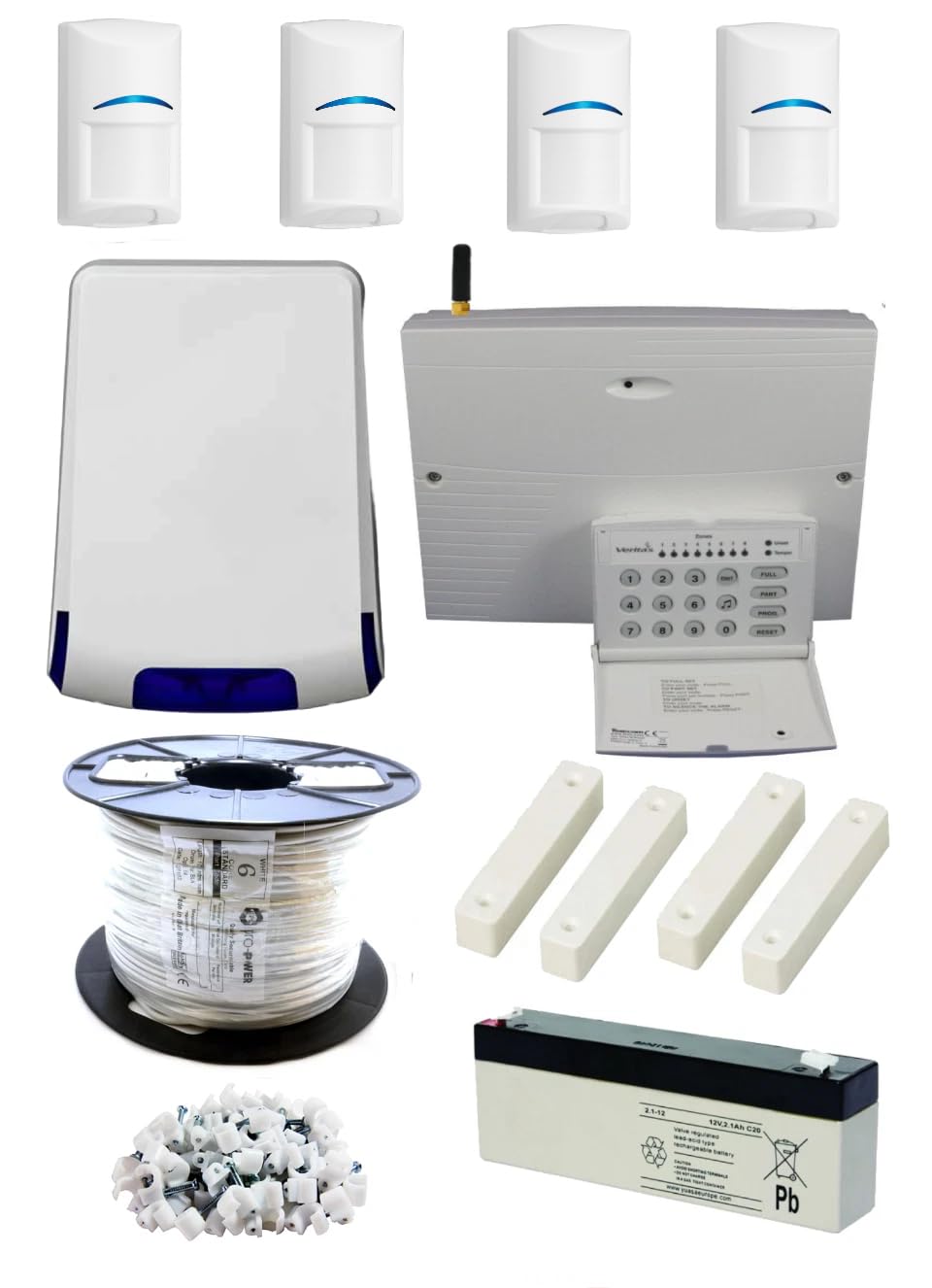 Wholesale Security White Texecom Veritas R8, Led Keypad Wired Burglar Alarm Kit, 4 Bosch Pirs With Gsm Dialler
