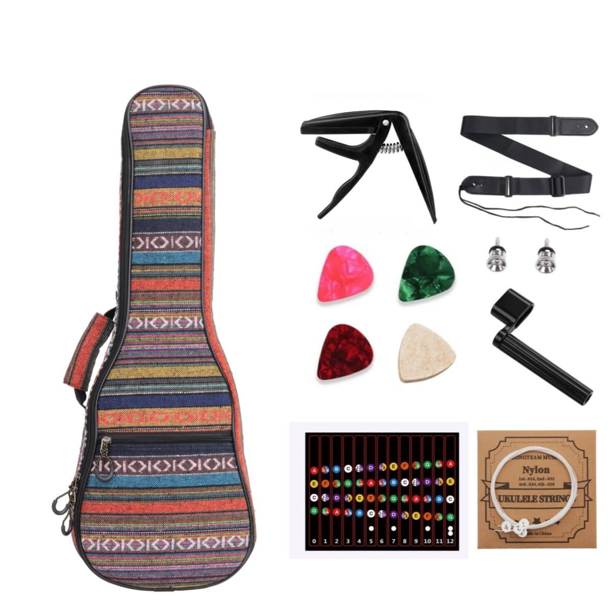 MUINS Ukulele Case,21 Soprano Ukelele Uke Bag soft and Thicker Pad