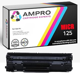 Ampro 125 MICR Compatible Toner Cartridges Replacement for Canon 125 (3484B001) to use with ImageClass LBP6000 ImageClass LBP6030w ImageClass MF3010 Laser Printer
