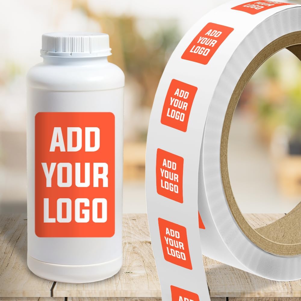 LabelsNstickers Custom Printed Standard Label Rolls - Rectangle - 3 1/2 x 4 - Neon Red - 125 Labels/Roll