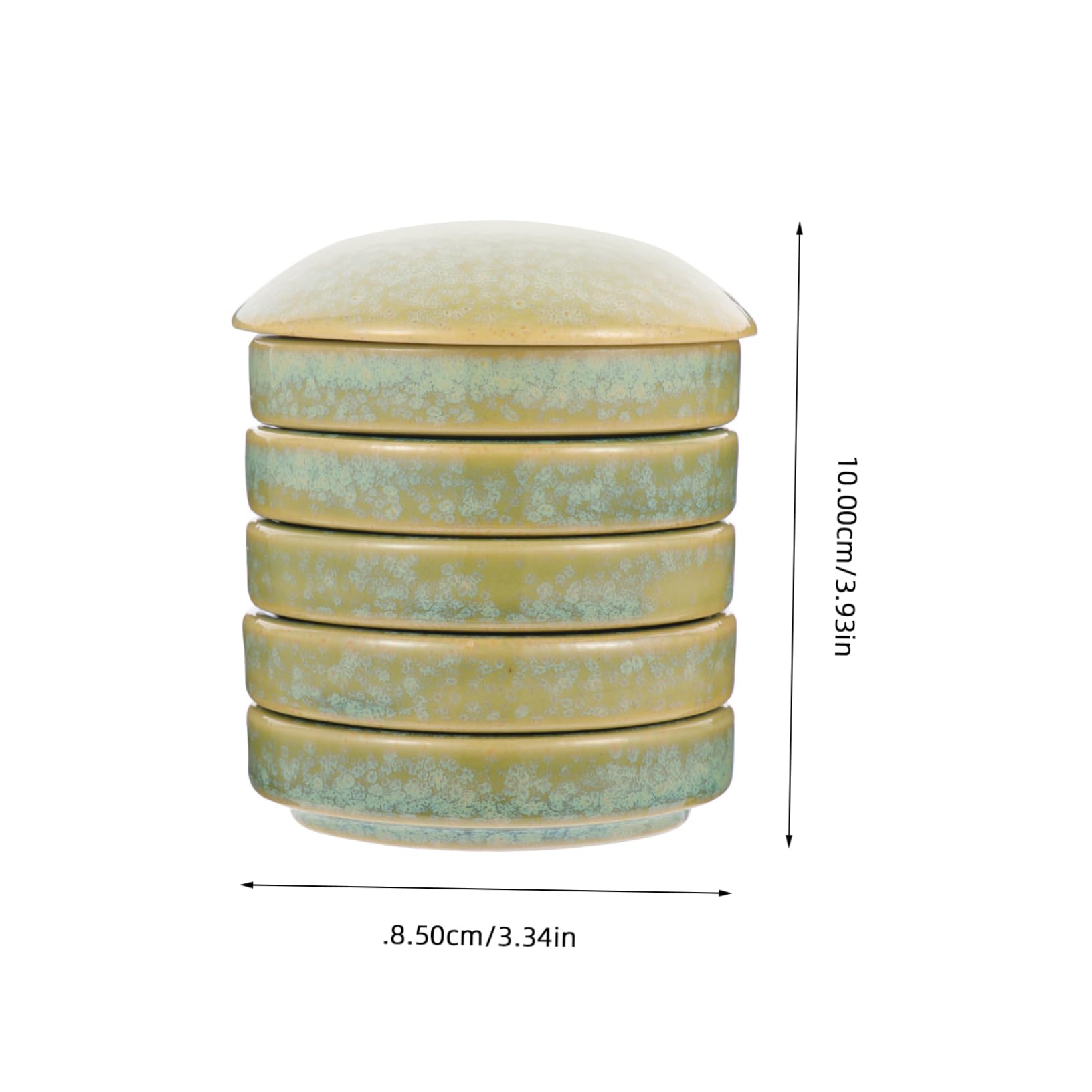 Paleta de Pintura de Cerámica Verde Apilable de Cinco Capas, 1 Juego | Artistas y Niños, Bandeja para Mezclar Pigmentos, Estructura Multicapa Tapa