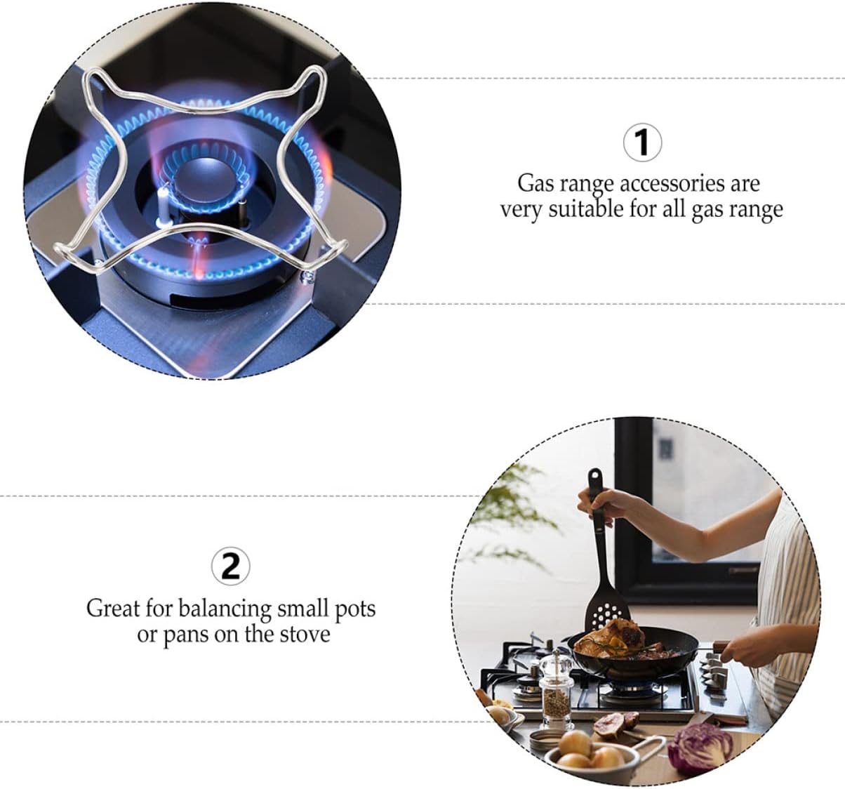 UPKOCH 4pcs Gas Stove Wok Rings Non-Slip Support Racks for Even Heating Stable Cooking and Energy Saving for Woks and Pots Gas Burners