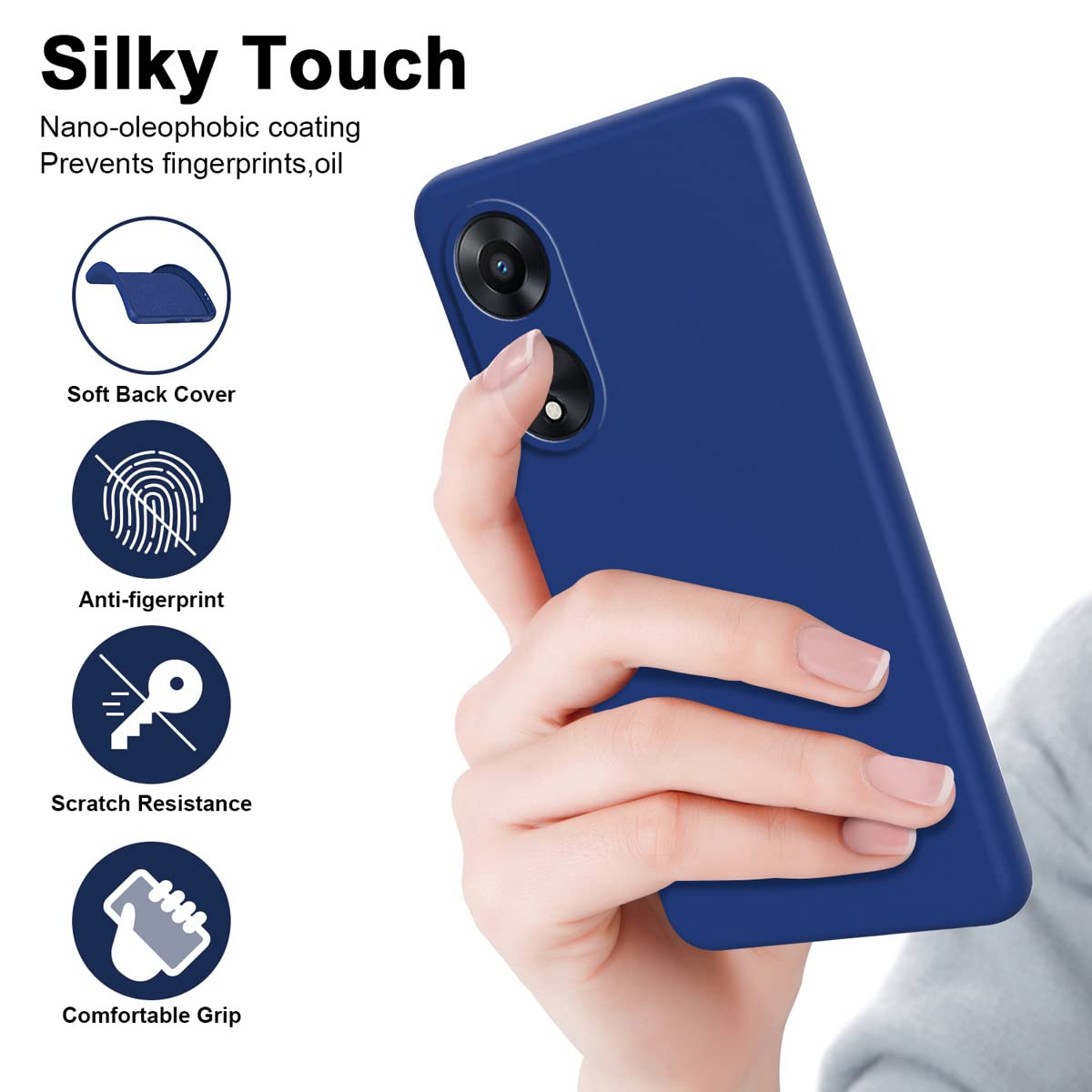 Cover Per Realme C55 - Custodia Morbida In Silicone TPU Con Fodera In Tessuto - Antiurto E Antigraffio - Colore Blu