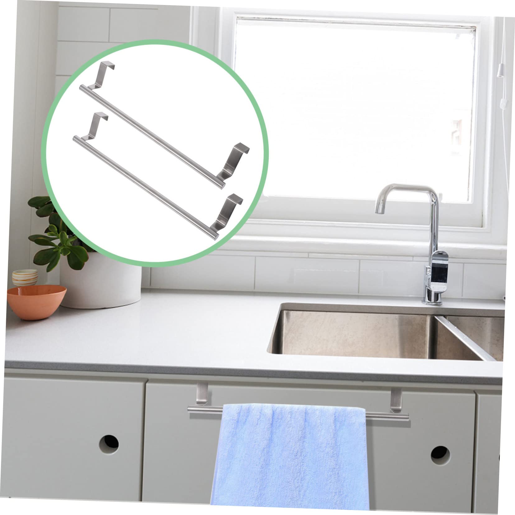 Paquete De 6 Toalleros para Puerta, Toallero De Pared, Perchero De Acero Inoxidable, Toallero para Puerta, Toallero De Pared, Toallero Versátil,Steel Colorx2pcs-36X6.5X6.5CMx2pcs