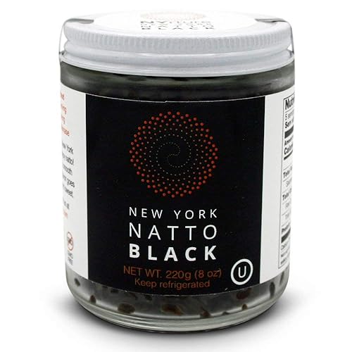 New York Natto Black - Superalimento probiótico japonés hecho fresco en Nueva York - Sin OMG - 4 frascos, 8 onzas (7.76 oz) por frasco