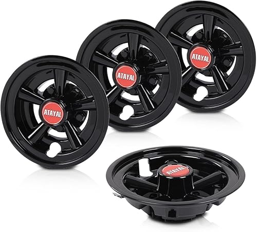 Juego de 4 fundas para ruedas de carrito de golf, color negro, compatibles con EZGO, Club Car y Yamaha, con ruedas de acero estándar de 18 x 8.5-8