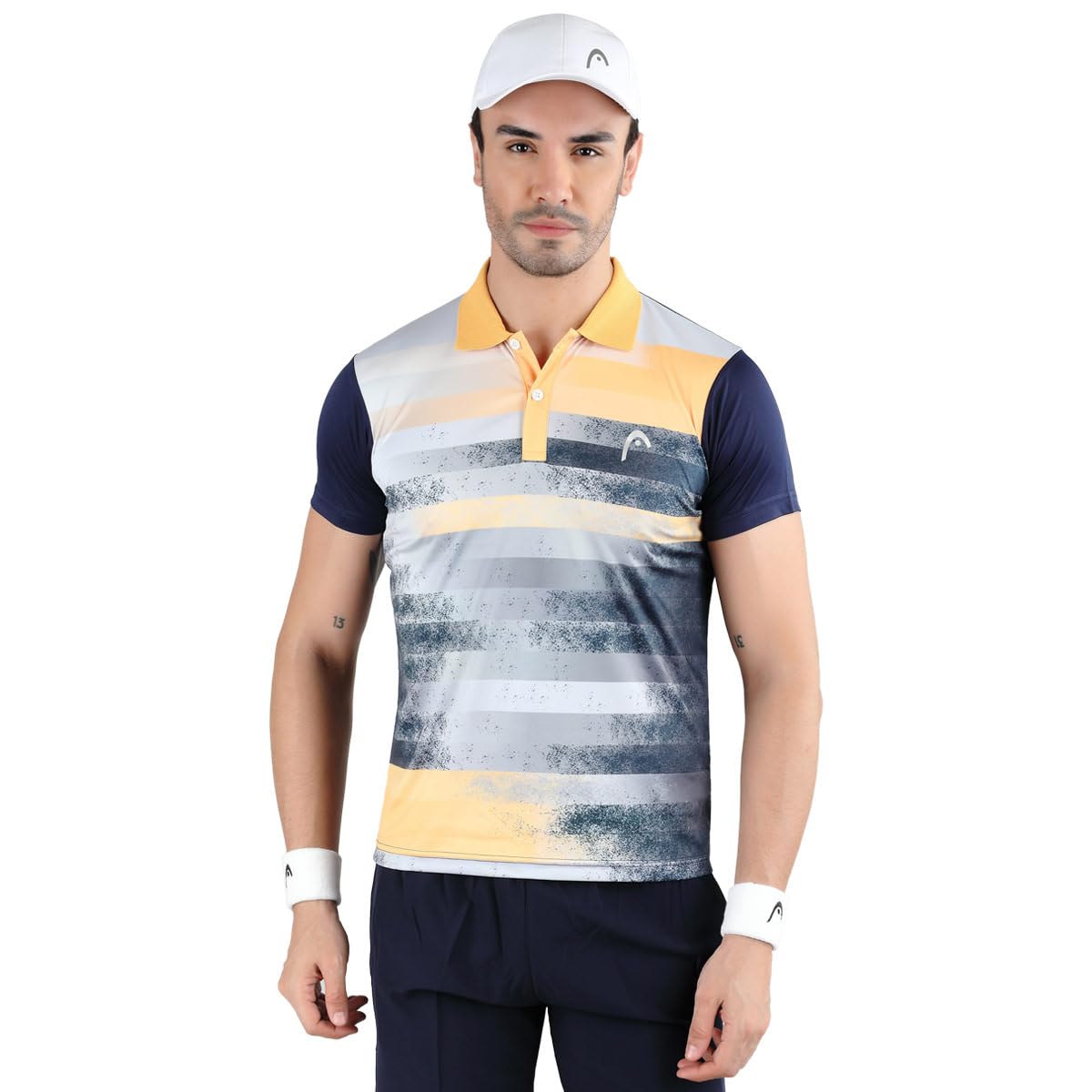 HEAD HCD-377 Polo Tshirt for Mens, Size-XL, Color-Navy/Yellow-picture-16