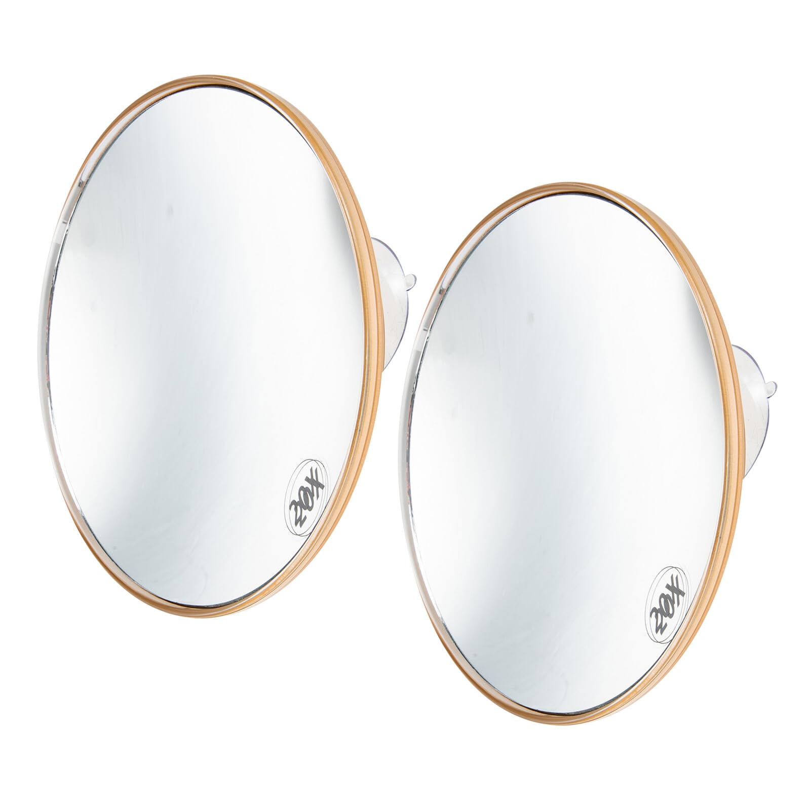 CALLARON Espejo de Maquillaje Aumento 20X Redondo de 15 CM Ventosa Fuerte sin Taladro Color Dorado 2 Piezas Espejo de Viaje para Cejas y Limpieza Facial Compacto y Portátil para Baño
