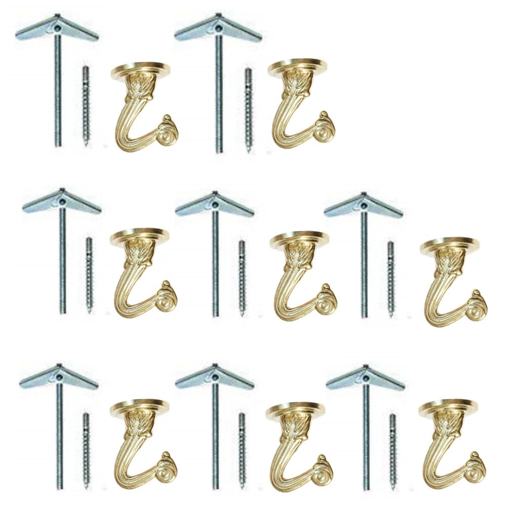 LIFEUNITE 8 Sets Ceiling Hooks for Hanging Plants, White Heavy Duty Swag Hook with Hardware