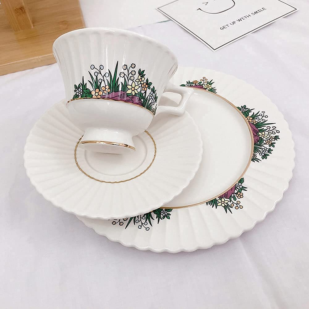 Taza de café de cerámica, Taza y platillo de té de China, Juego de Taza de café de cerámica con platillo y Cuchara, Tazas de café, Taza de café de cerámica roja de la Tarde, Juego