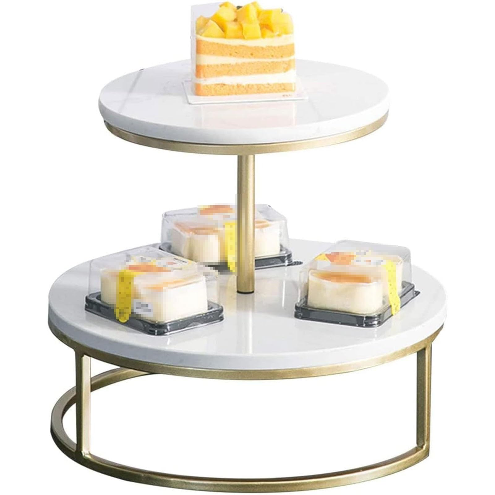 Soporte escalonado para cupcakes con marco dorado, elevador de exhibición para boda, fiesta, escritorio