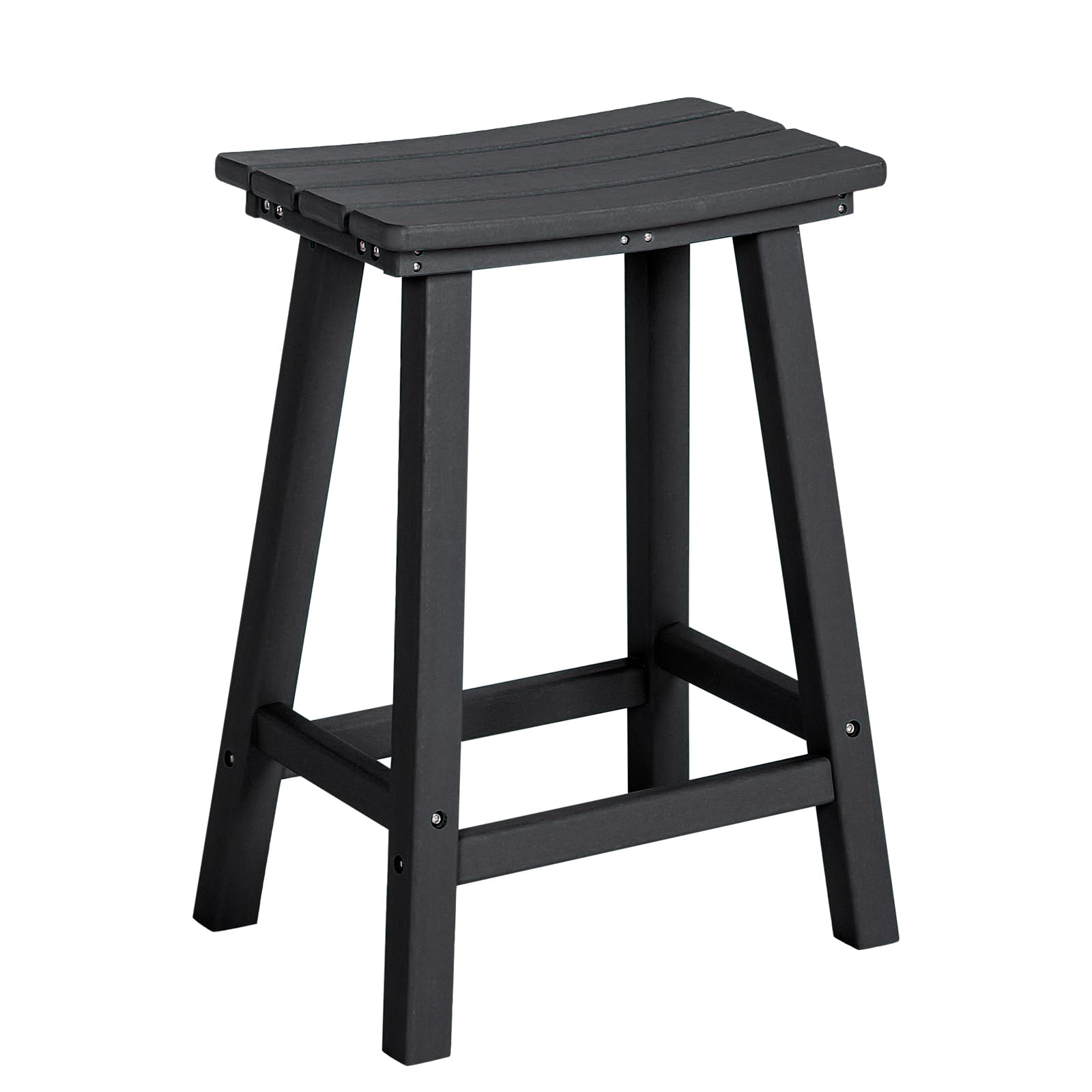 nalone 24 Inch Outdoor Bar Stool, HDPE Bar Chairs with Footrest, Weather Resistant Waterproof Bar Stools Outside Bar Height Stools for Bar, Kitchen