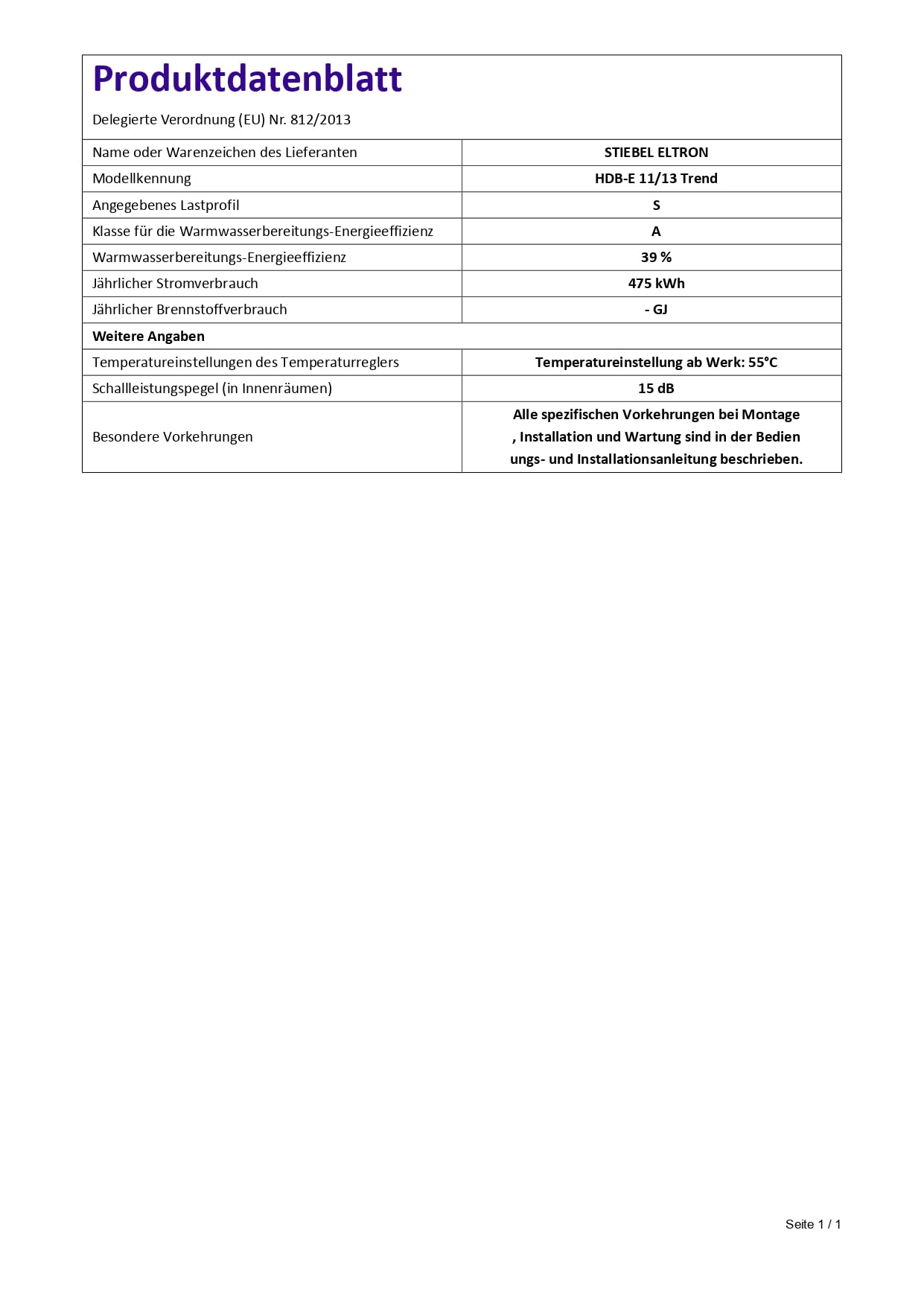 STIEBEL ELTRON Najnowsza generacja elektronicznego podgrzewacza wody HDB-E 11/13 Trend, energooszczędny dzięki technologii 2i, regulacja żądanej temperatury, 204208
