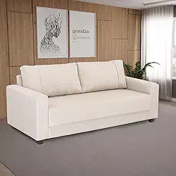 Sofá 3 Lugares Herval Clean Linho Bege, 200 cm