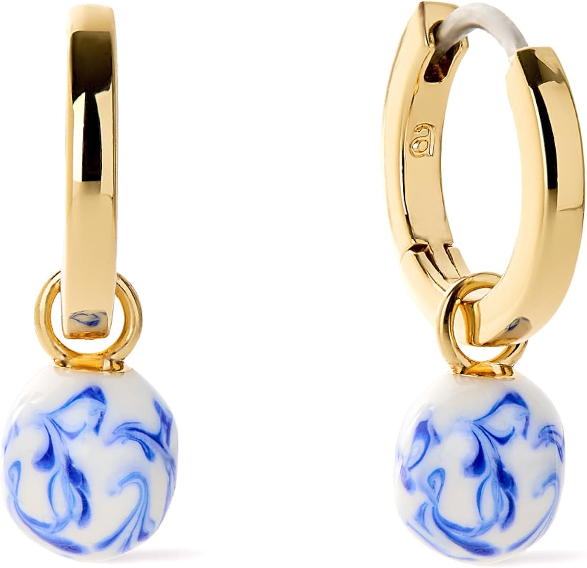 Ana Luisa Frida Pearl Jewelry Huggie Hoops - Medium & Small 14K Gold Plated & Silver Rhodium Plated with Freshwater Pearls - 2-in-1 Hypoallergenic Water-Resistant, Tarnish-Free Hoop for Daily Wear