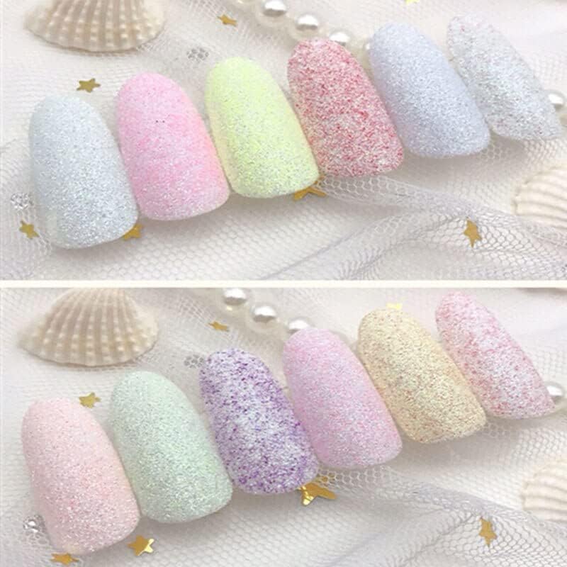 12Pcs/Lot Ultra-Fine Nail Art Sugar Powder Holographic Light Colors Dust Sand Powder Candy Coat Glitter Set