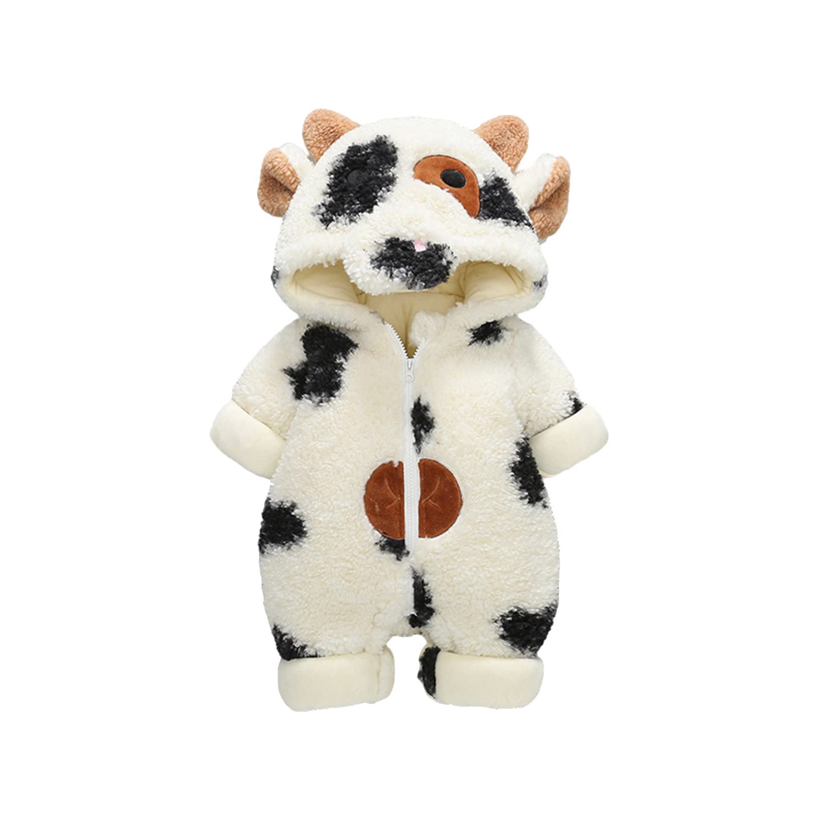 Generisch Babykleidung Neugeborene Jungen Mädchen Schneeanzug Wintermäntel Kuhdrucke Säuglingsoverall Bodysuits Registrierung