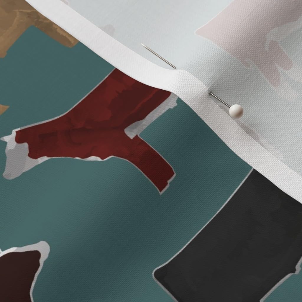 Spoonflower Fabric - Steer Breeds Teal Cow Hereford Livestock Printed on Petal Signature Cotton Fabric by The Yard - Sewing Quilting Apparel Crafts Decor