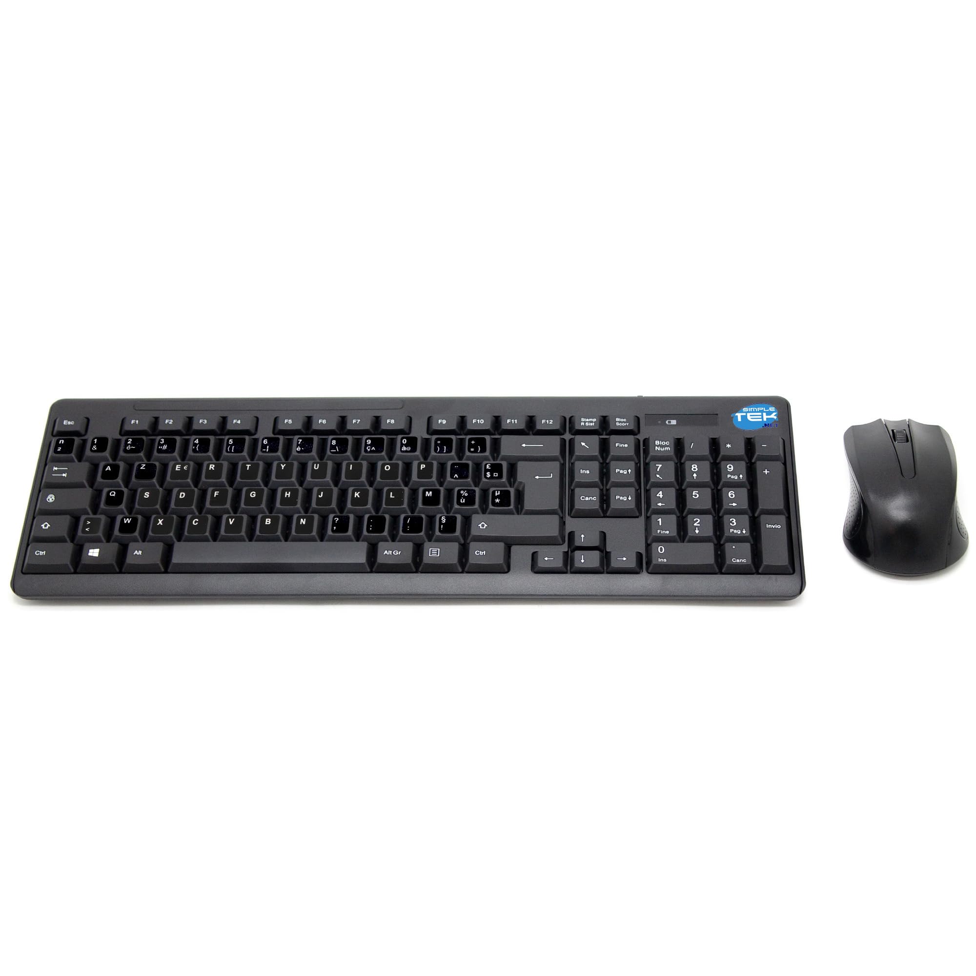Kit de teclado y ratón inalámbrico francés Simpletek con pegatinas de alta calidad 7