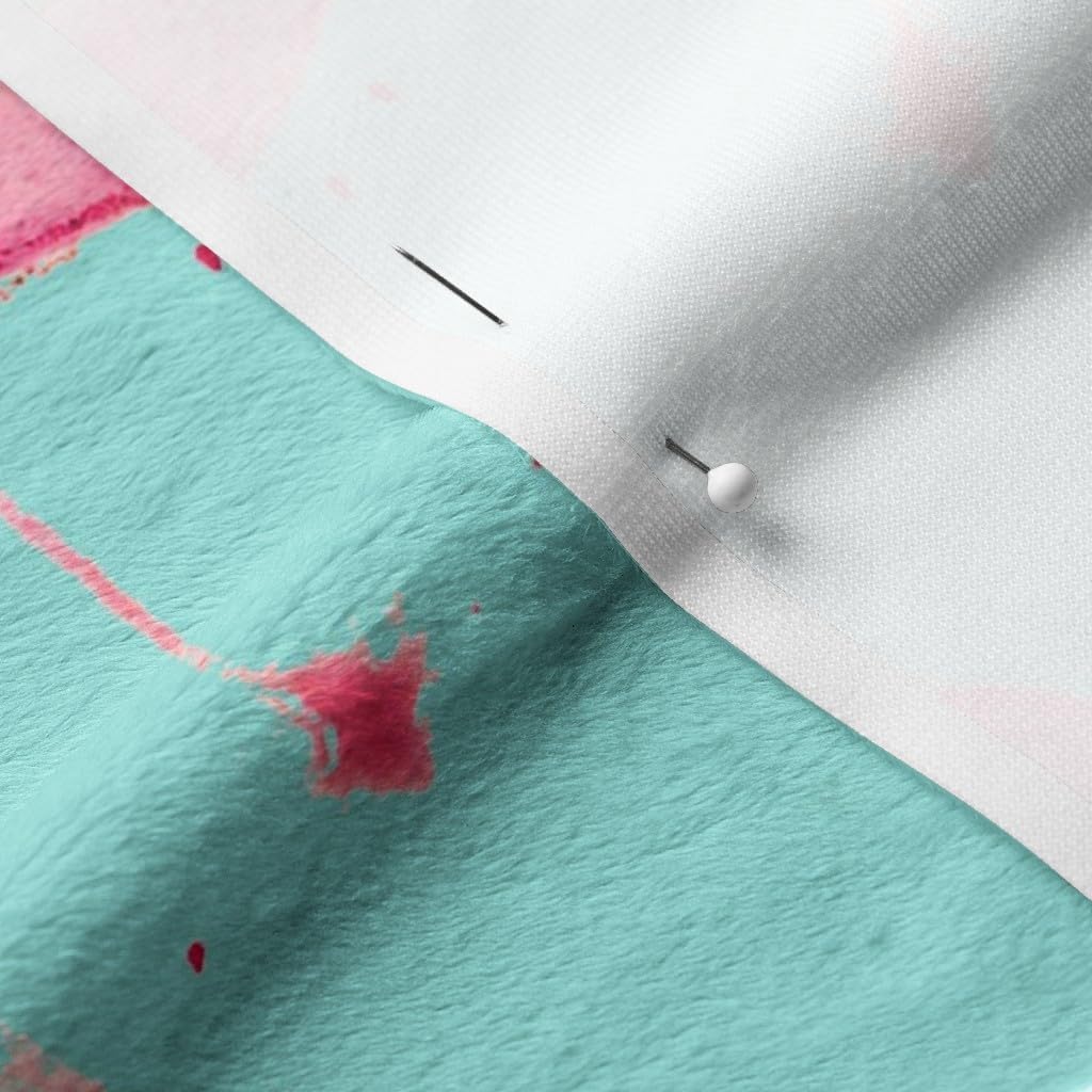 Spoonflower Fabric - Flamingo Aqua Pink Flamingos Tropical Watercolor Paint Bird Printed on Minky Fabric by The Yard - Sewing Baby Blankets Quilt Backing Plush