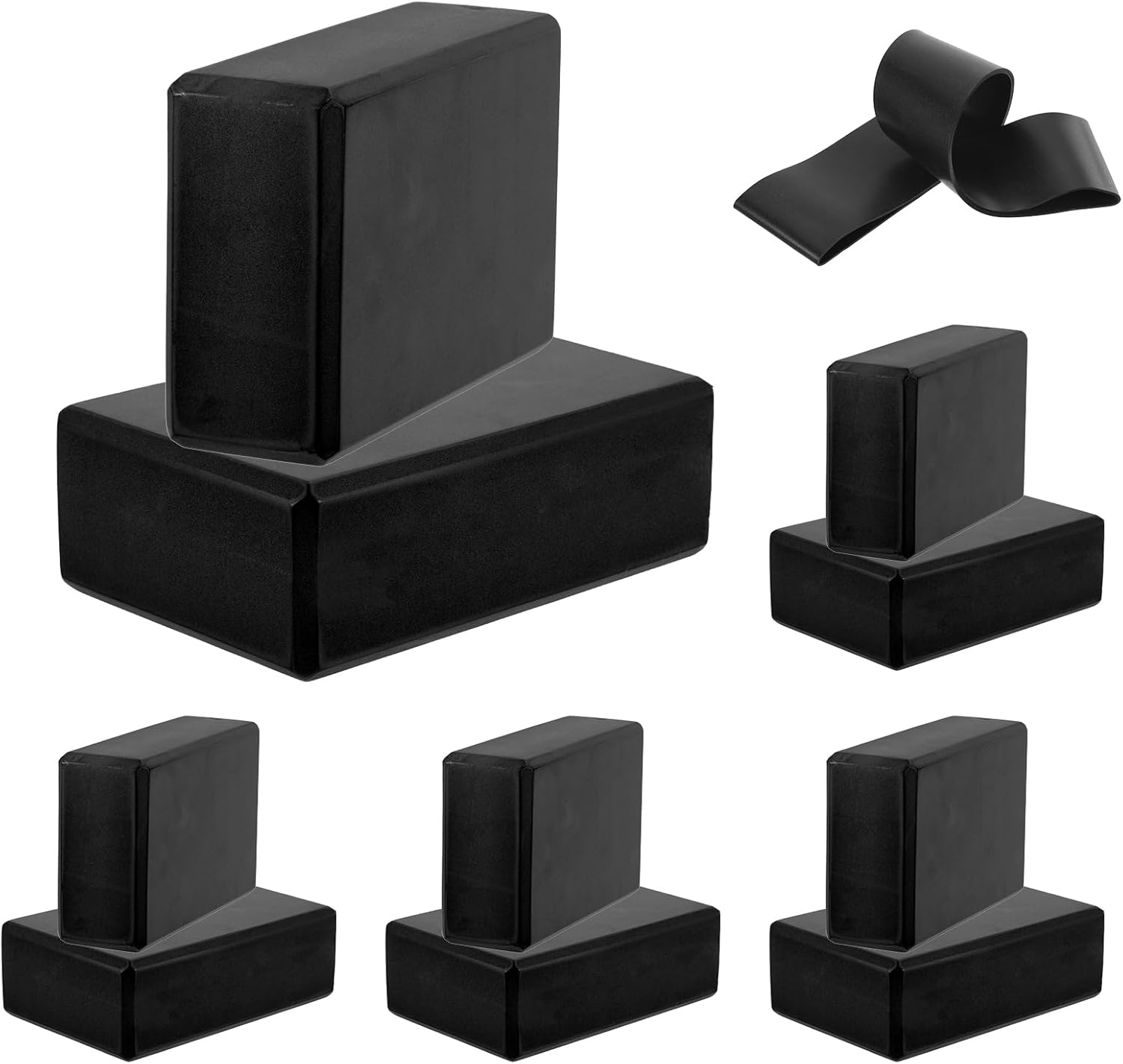 PATIKIL Yoga Blocks & Resistance Band Set, 10 Pack High-Density EVA Foam Yoga Block Bulk 9"x6"x3" Non-Slip Dance Brick Lightweight for Women Gym Stretching Yoga Pilates
