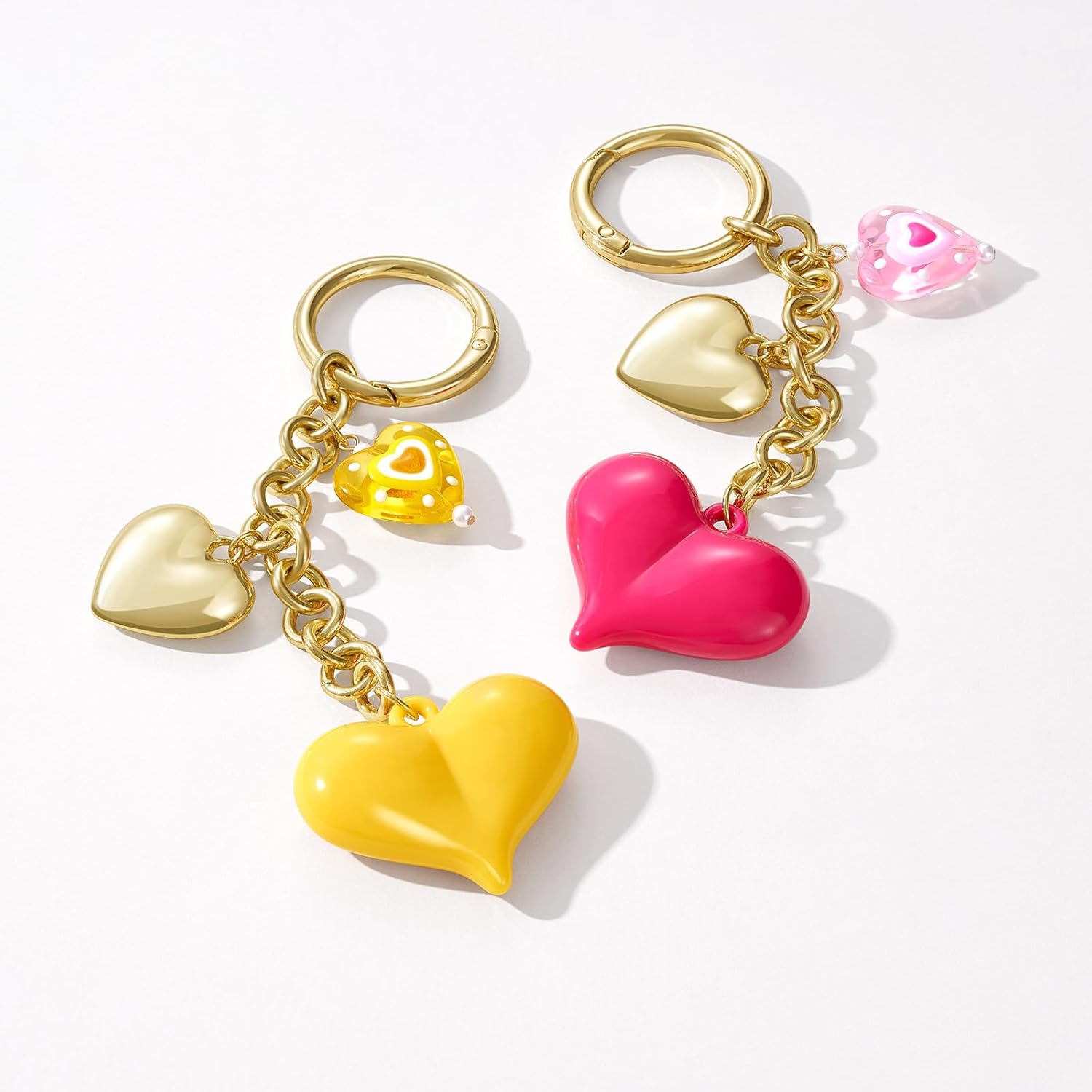 KissYan Bag Charms for Women, Cute Keychain With Colorful Heart Charms, Fashion Key Chain for Handbag Purse Gifts - Image 7