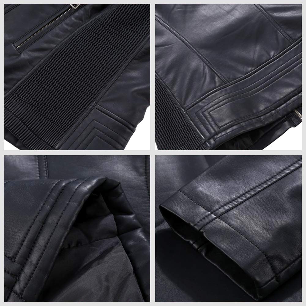 BELLIVERA Giacca Corta da Donna in Pelle PU, Giacca Tasche con Cerniera, Giacca in Pelle PU per l'autunno e l'inverno