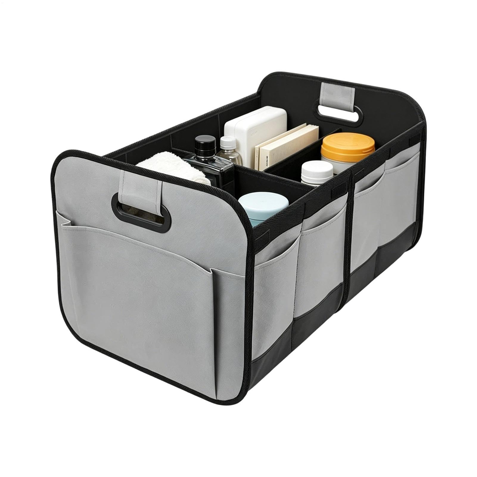 Organizador de maletero con múltiples compartimentos, impermeable, para SUV, camión, RV, furgoneta, sedán, accesorios de coche para interior de automóviles, comestibles, herramientas, gestión de carga
