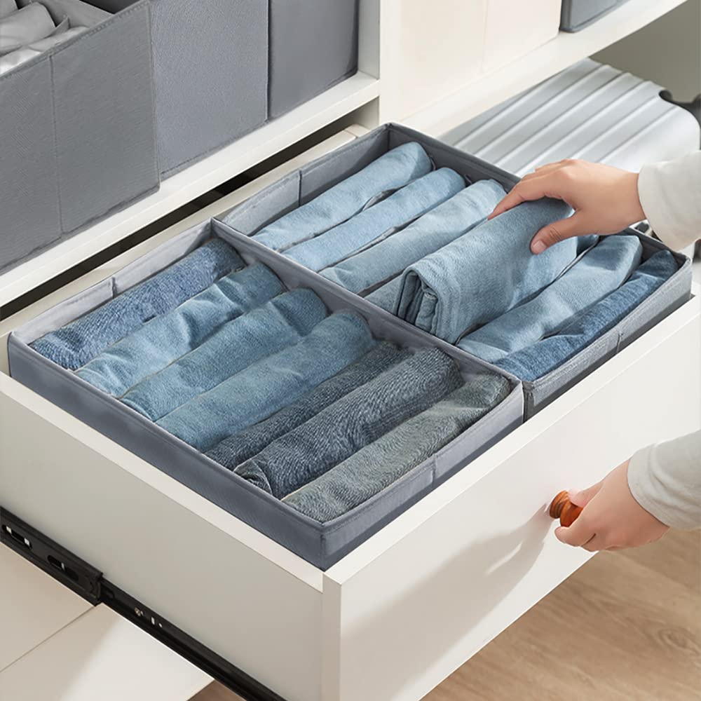 2 Stück Kleiderschrank Organizer Faltbar – Aufbewahrungstaschen Für Jeans, Hemden & Hosen