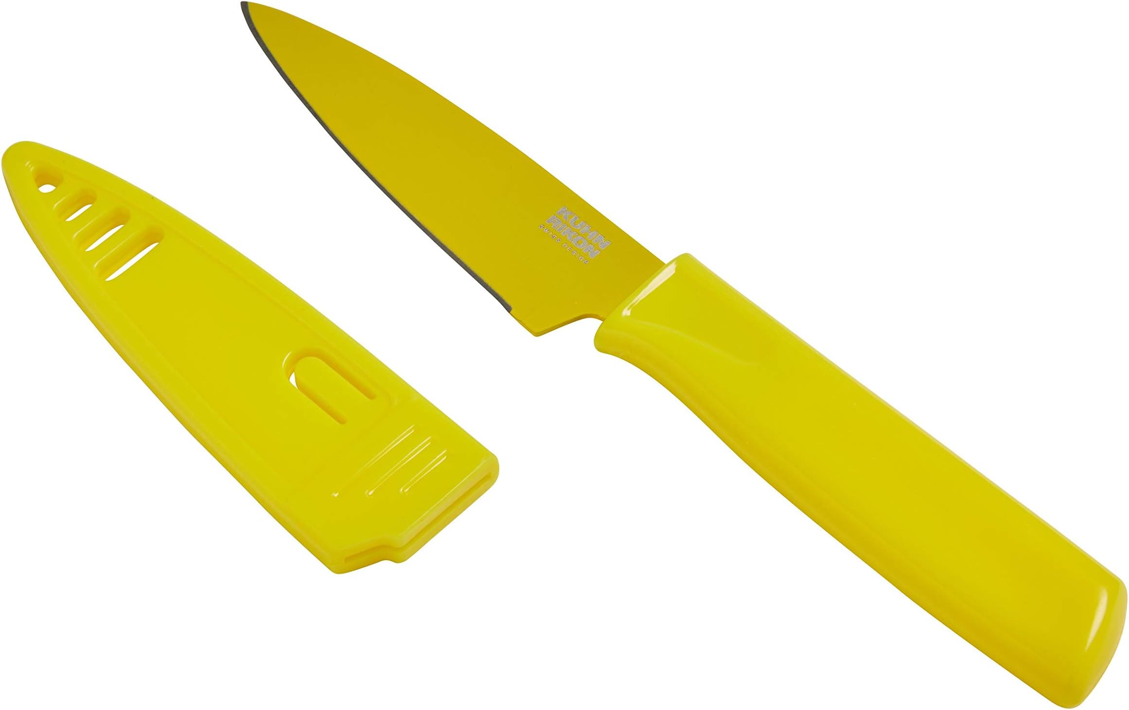 Colori® Paring Knife – 4 Inch Japanese Stainless Steel, Nonstick Blade, Ergonomic Handle & Sheath, Yellow