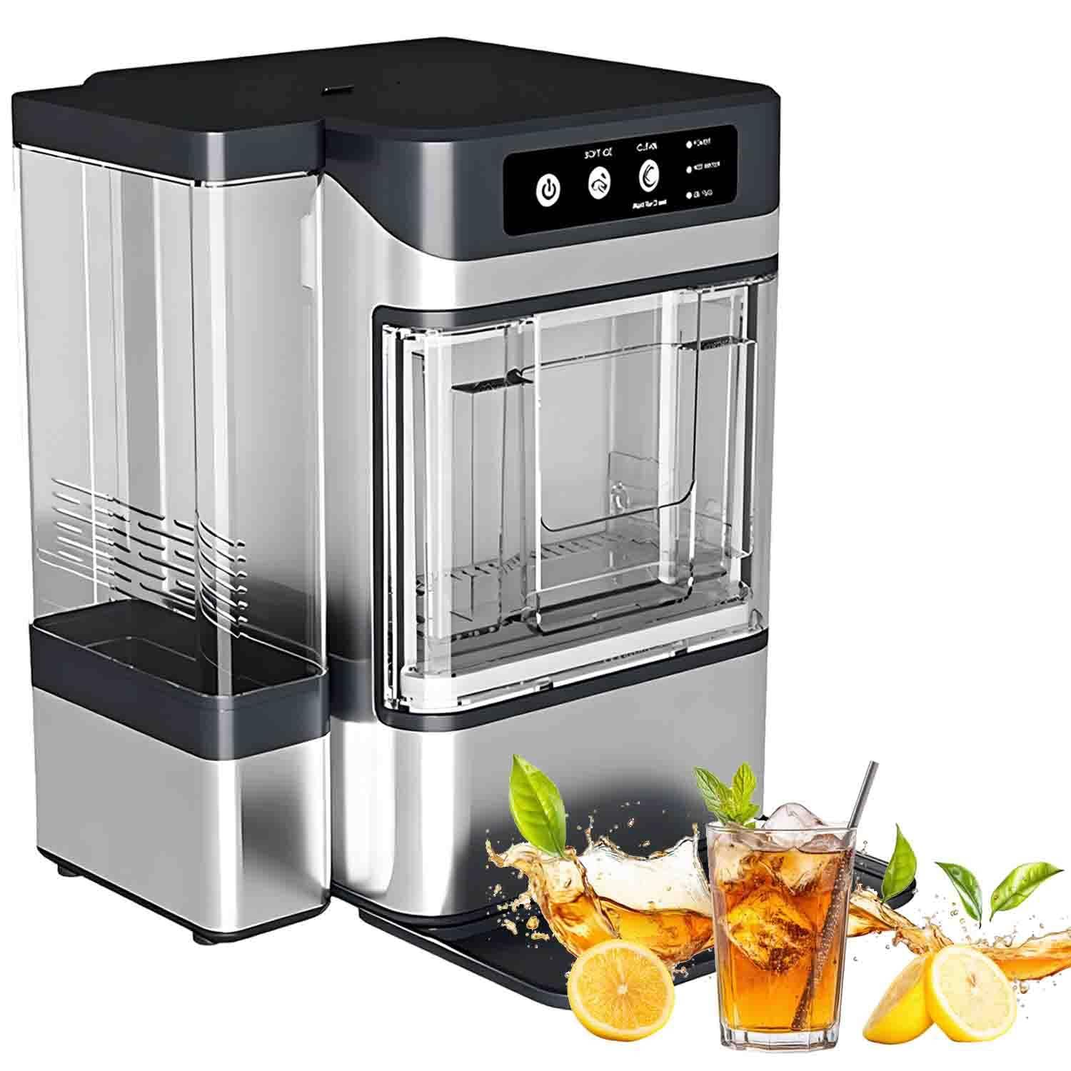 GLBMXDD Ice Maker Countertop, Self-Cleaning Pellet Ice Machine Ready in 10-15min,Built-In Water Reservoir, Portable Ice Machine for Kitchens/Home/Office WithWaterTank