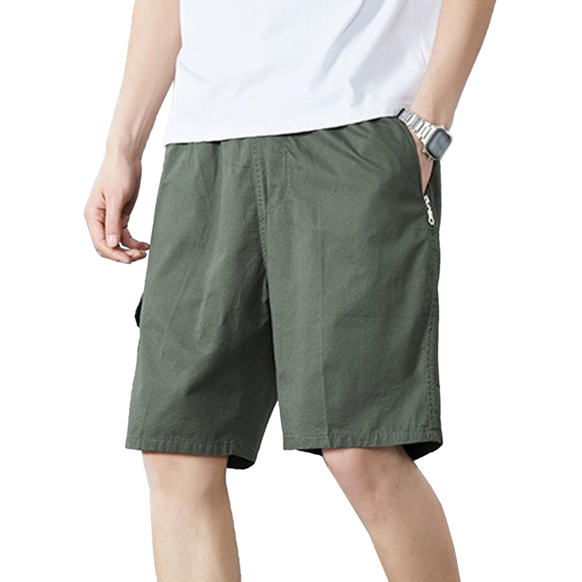 Short cargo homme ample décontracté multi-poches avec cordon de serrage - 8