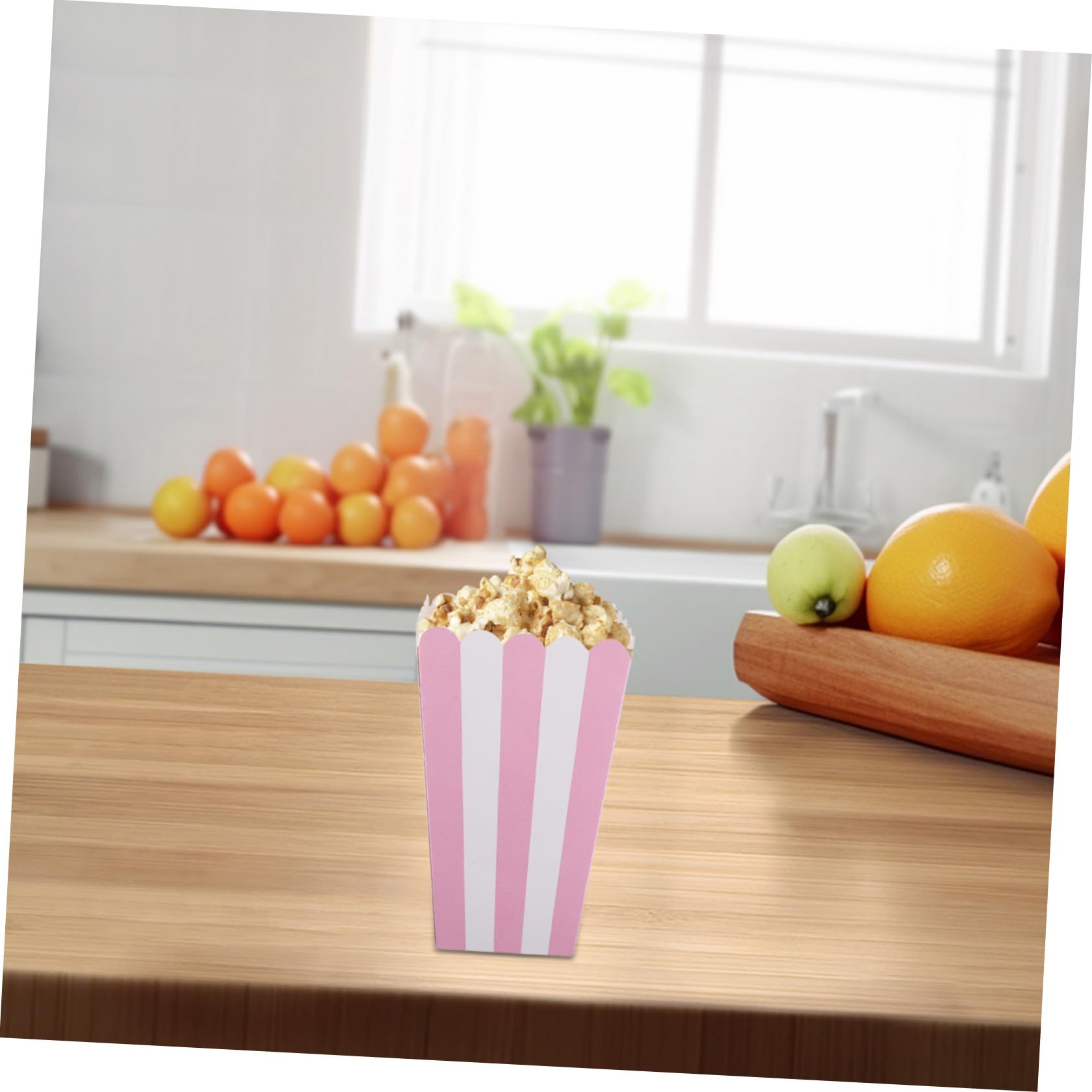 Cubos de Palomitas de Maíz Rayados de Papel, 100 Unidades