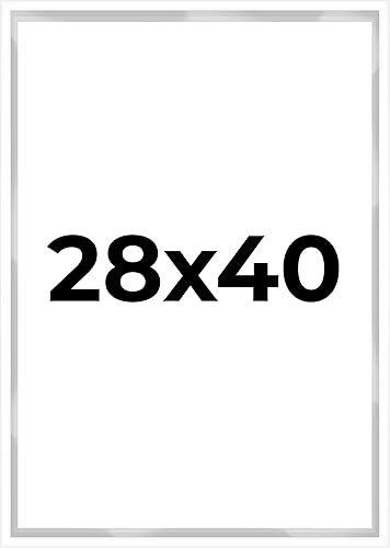 Caja de sombra de 28 x 40 pulgadas, marco contemporáneo blanco, tamaño interior de 28 x 40 x 1 pulgada de profundidad, marco blanco está hecho para