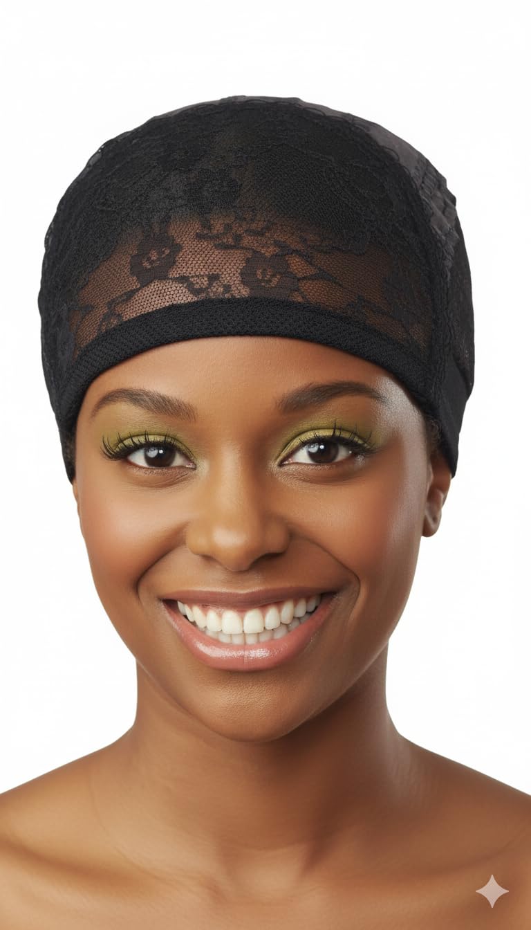 DONNA U-PART Capless Center Front Lace Wig Cap, Wig Head Wig Caps for Women Hair Bonnet for Sleeping Hair Net, 1pc