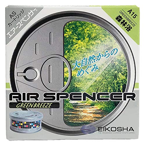 Eikosha A15-10 Air Spencer Cartridge Air Freshener for Cars, Set of 10, Standing Type, Green Breeze, 1.4 oz (40 g) x 10 Forest Bath 40グラム