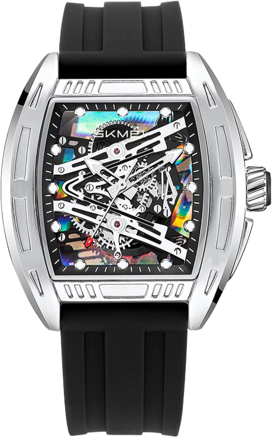 SKMEI Mens Watch Fashion Skeleton Big Face Analog Watches for Men Luxury Business Casual Waterproof Mens Watches with Luminous