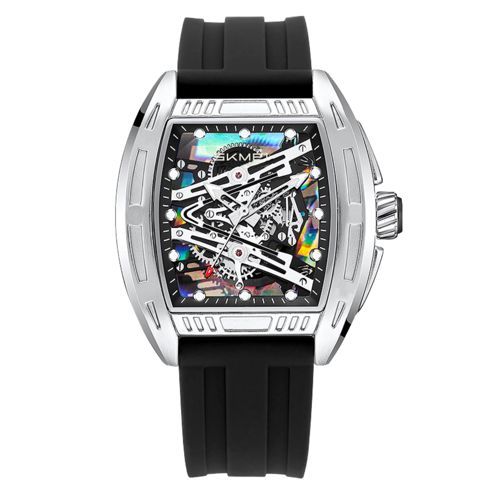 SKMEI Reloj analógico de esqueleto de moda para hombre, de lujo, casual, impermeable, con luminoso