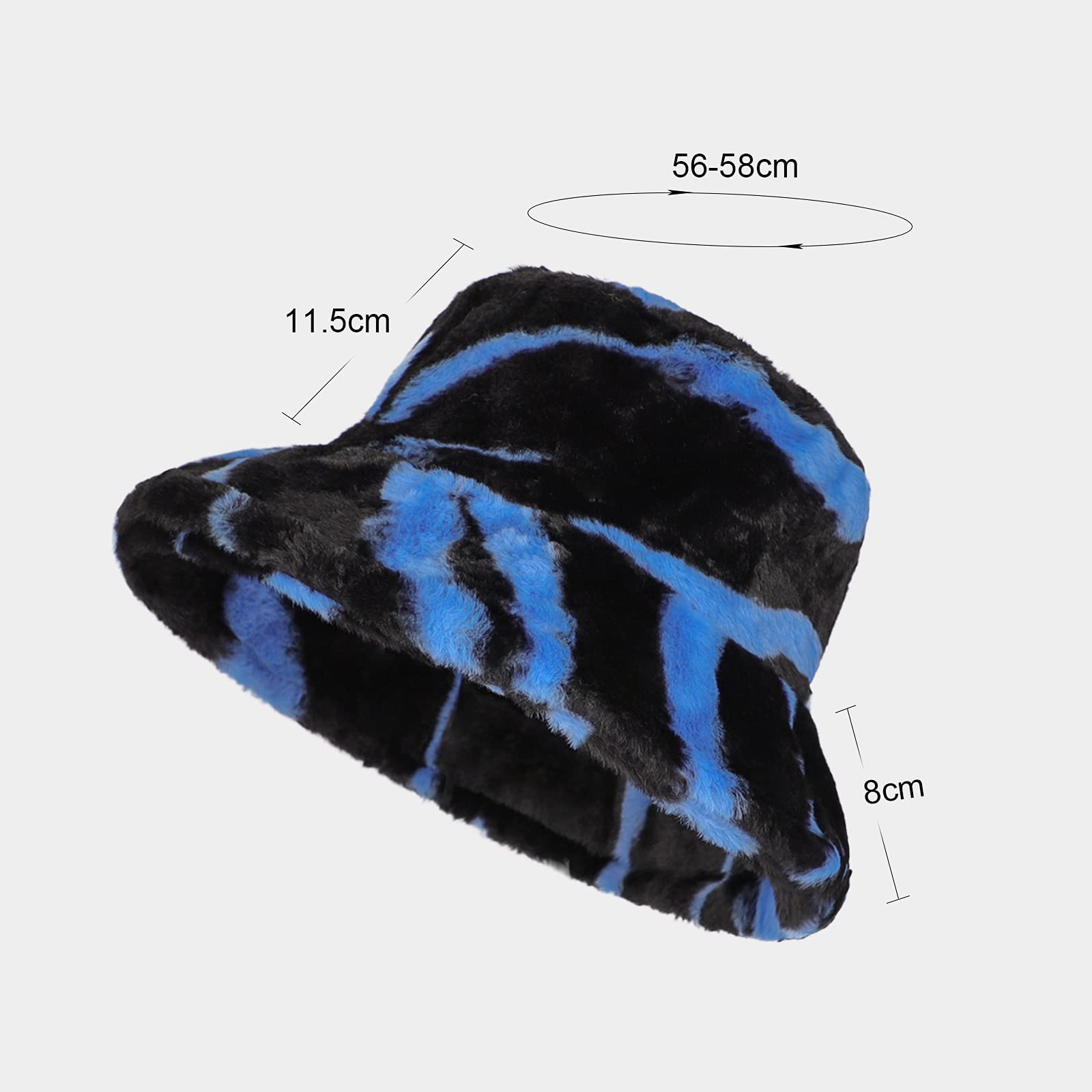 NWT Anthropologie Faux Fur Zebra Bucket Hat Handmade Zebra Faux Fur Bucket Hat – Rave, Festival Costume  main image 4