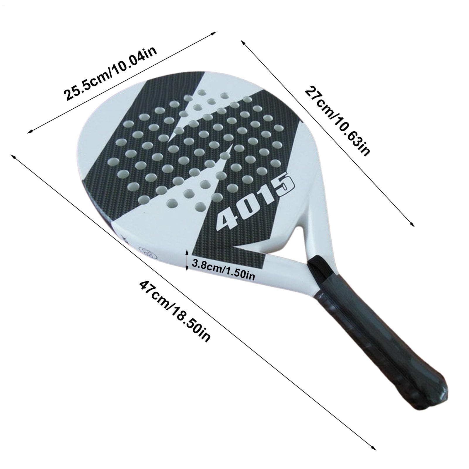 Racchetta da - Racchette da tennis in fibra di carbonio con nucleo in | memory foam EVA - Racchetta da tennis professionale anti-shock per racchetta da spiaggia per giocatori intermedi
