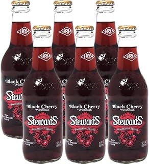 Stewarts Original Black Cherry Wishniak Soda 12 Oz Glass Bottle (Pack of 6, Total of 72 Oz)