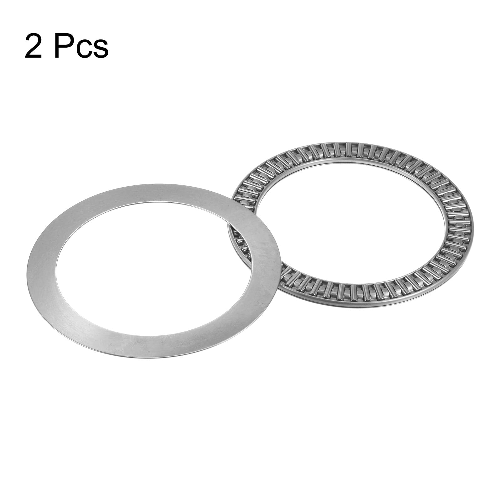 sourcing map AXK110145 Axial-Nadellager mit Unterlegscheiben 110mm Bohrung 145mm Außendurchmesser 4mm Breite 2 Stück